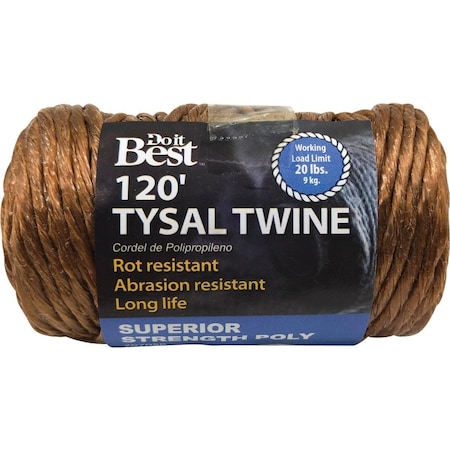 All-Source 5/64 In. x 120 Ft. Brown Polypropylene Tysal Twine 707058